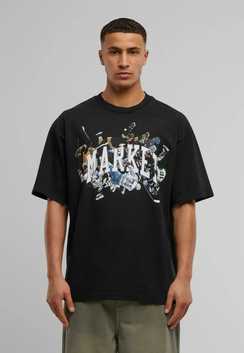 CHECK PLEASE ARC  - T-Shirt print - washed black