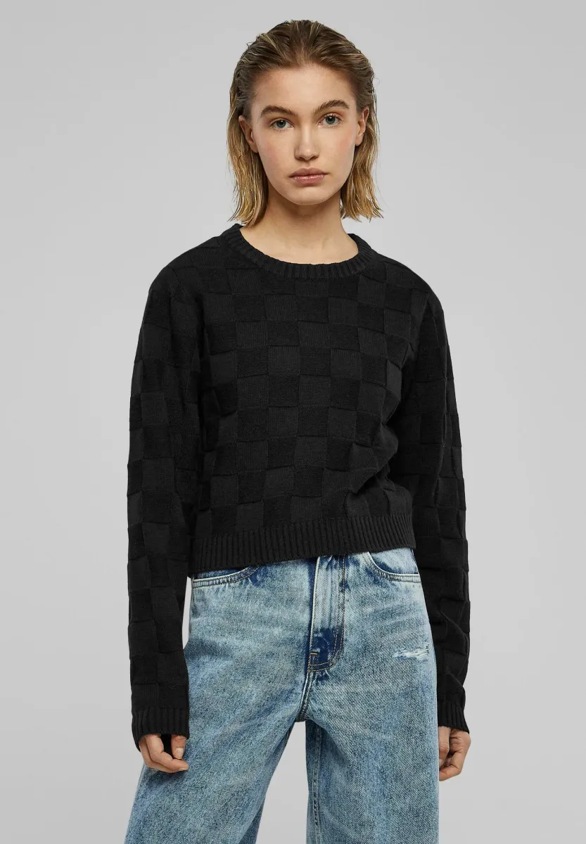 CHECK  - Strickpullover - black
