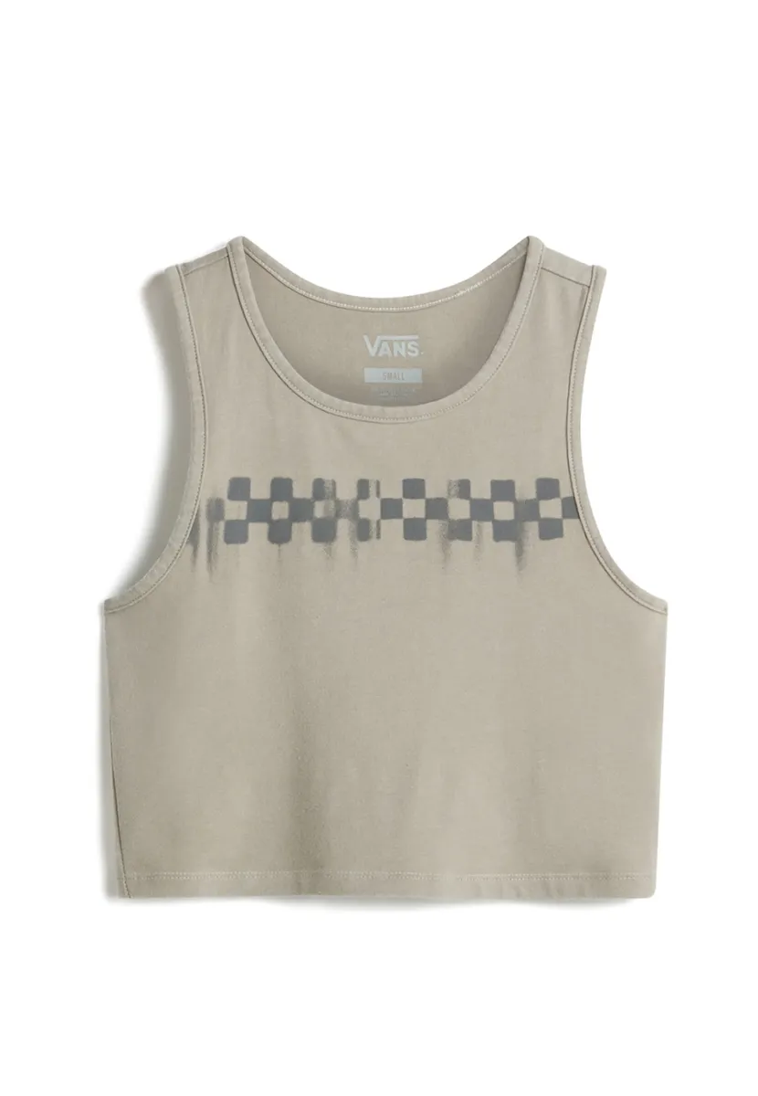 CHECK WASH FITTED CROP TANK - Top - london fog