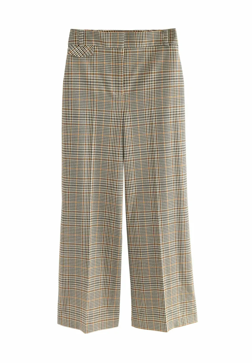 CHECK WIDE LEG - Stoffhose - yellow