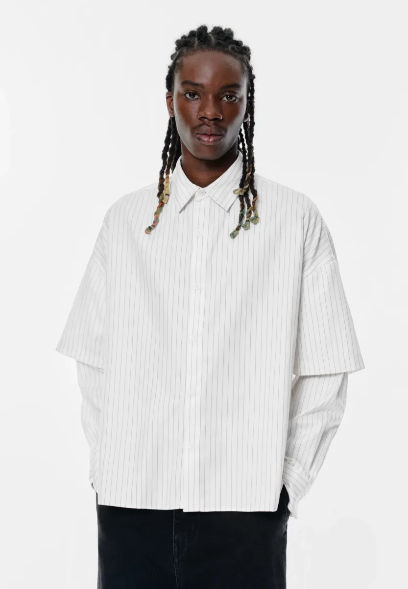 CHECK WITH DOUBLE SLEEVES - Hemd - grey