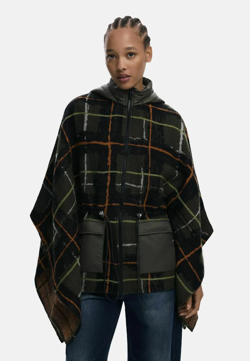 CHECKERED WITH PADDED -  HOOD - Cape - green