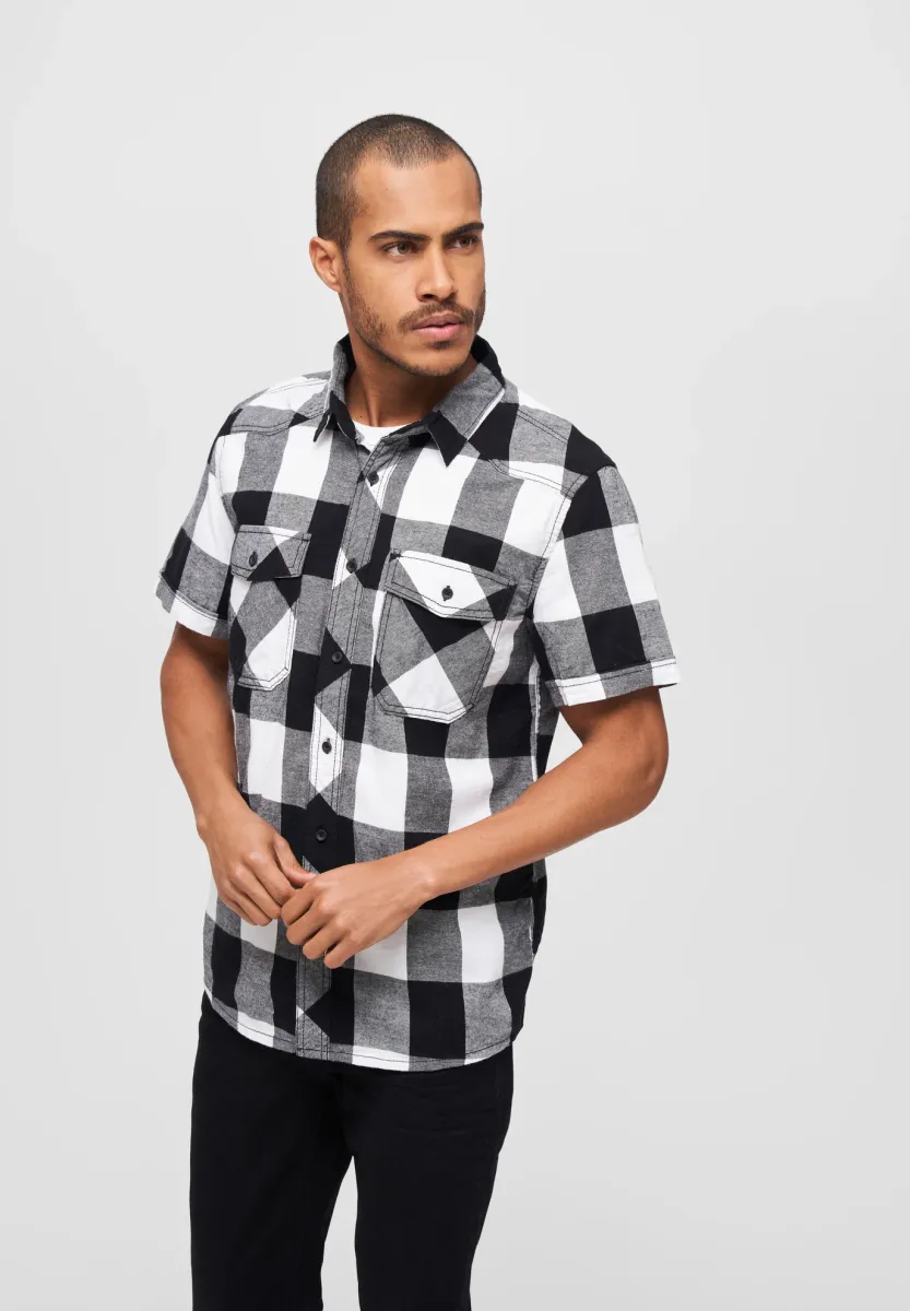 CHECKSHIRTHALFSLEEVE - Hemd - whiteblack