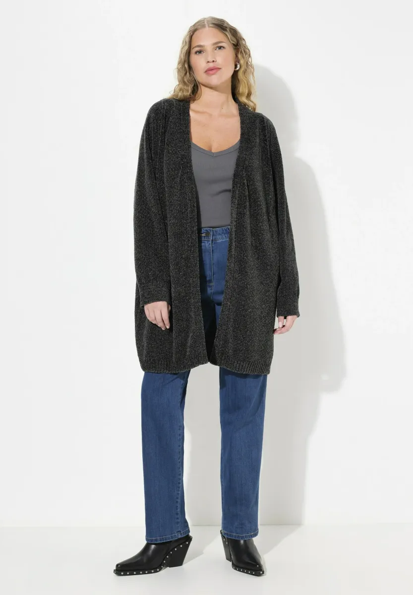 CHENILLE OPEN VORM - Strickjacke - graphite gray