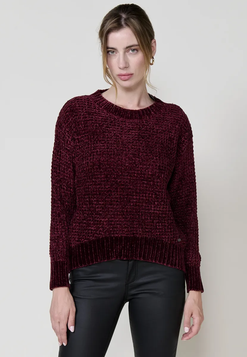 CHENILLE  - Strickpullover - granate   maroon
