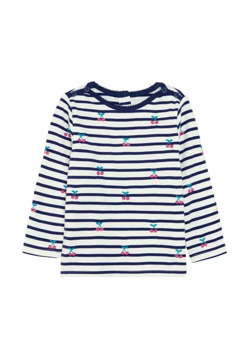 CHERRY EMBROIDERED - REGULAR FIT - Langarmshirt - navy