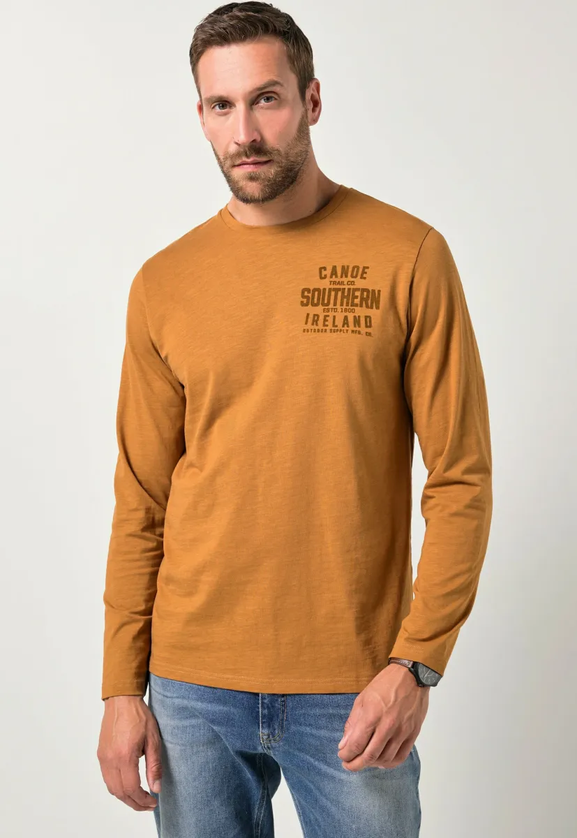 CHEST PRINT ROUND NECK - Langarmshirt - cinnamon