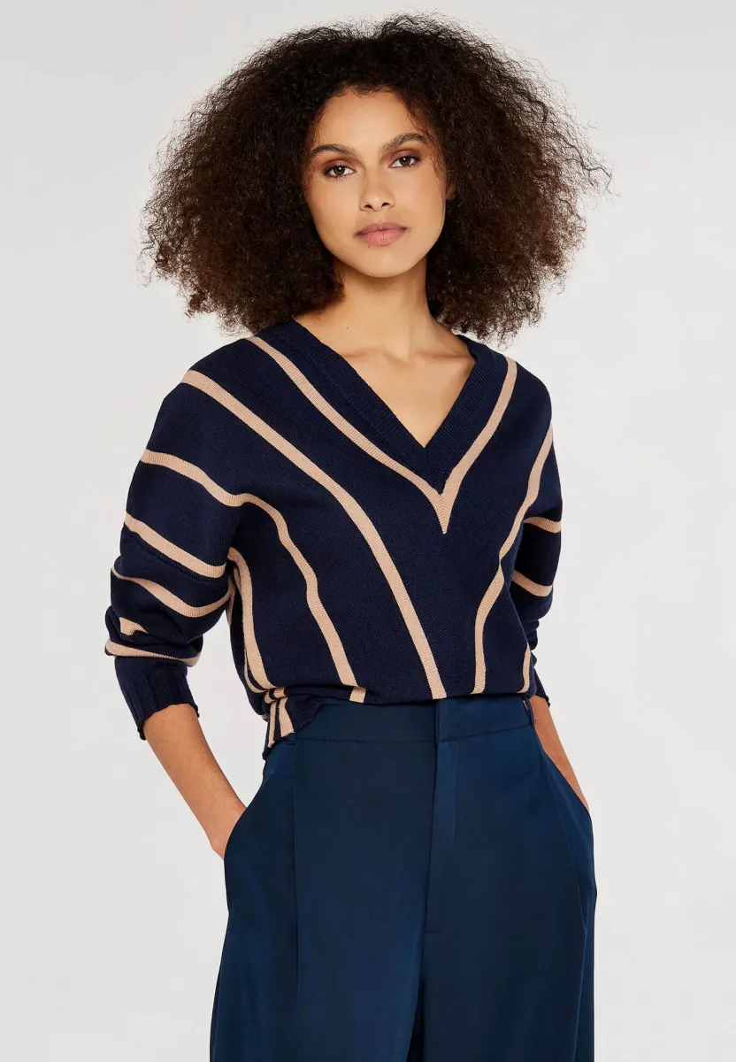 CHEVRON - Strickpullover - navy