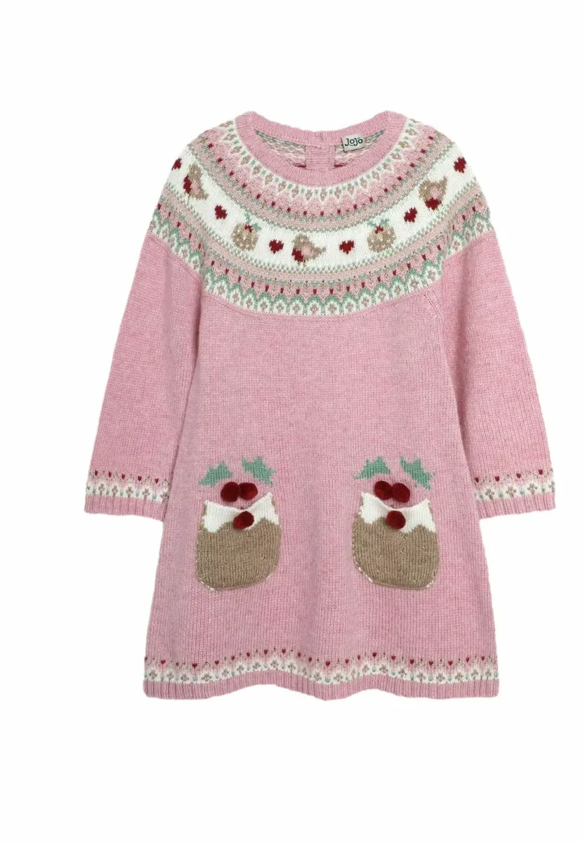 CHRISTMAS PUDDING FAIR ISLE REGULAR FIT - Strickkleid - pink