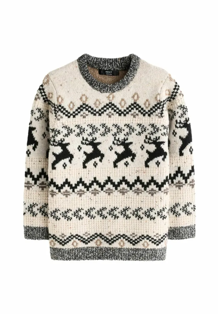 CHRISTMAS-REGULAR FIT - Strickpullover - ecru fairisle