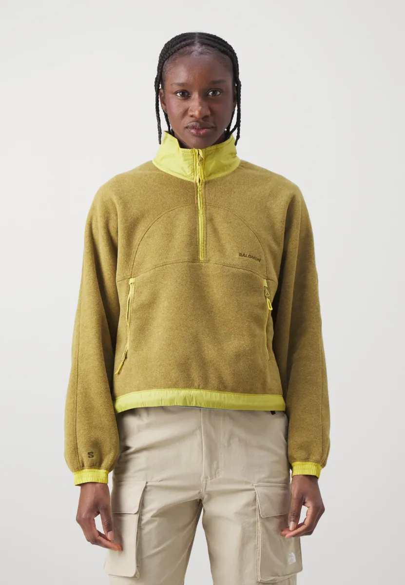 CHROMA CROP - Fleecepullover - brilliant olive/cress green