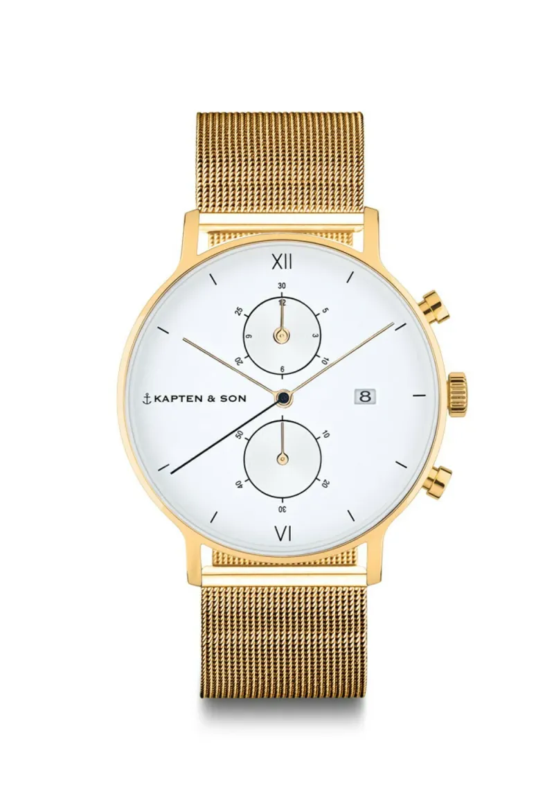 CHRONO SMALL - Chronograph - gold coloured white