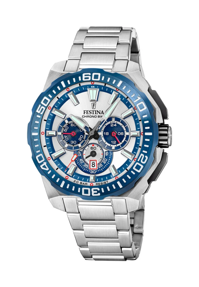 Chronograph - silver coloured blue