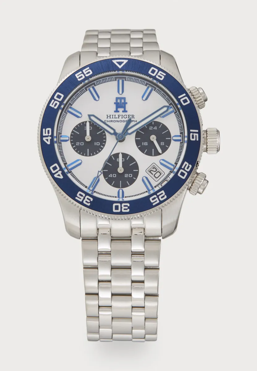 Chronograph - white/silver-coloured/blue