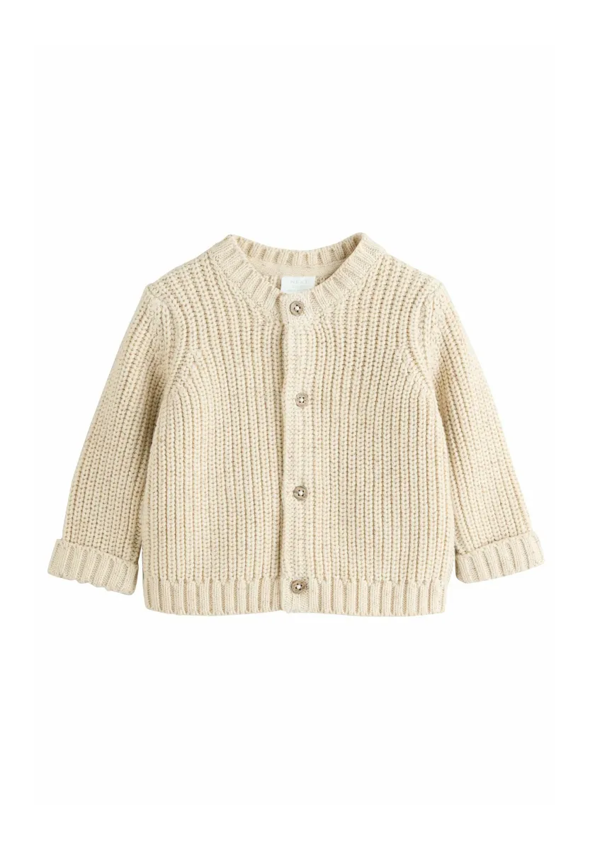 CHUNKY EMBROIDED - Strickjacke - neutral