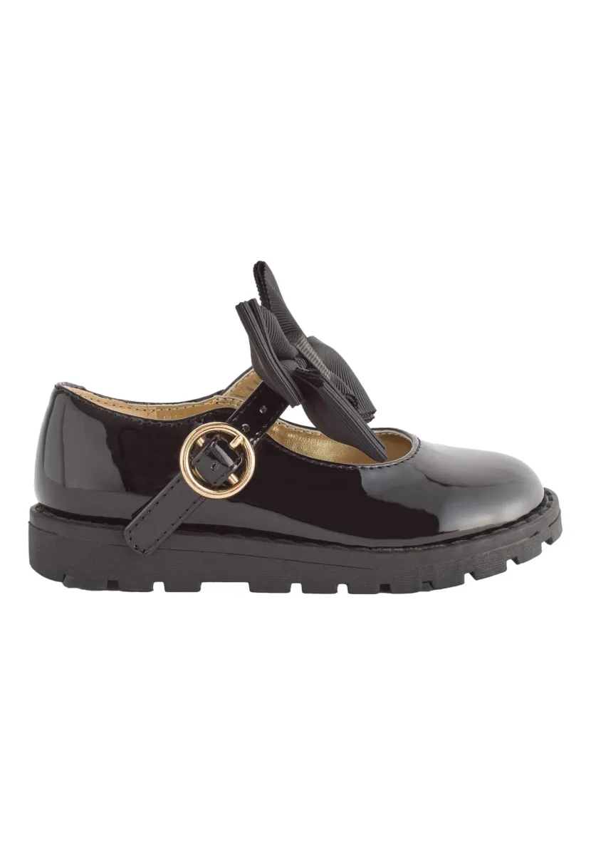 CHUNKY MARY JANE - Riemchenballerina - black bow