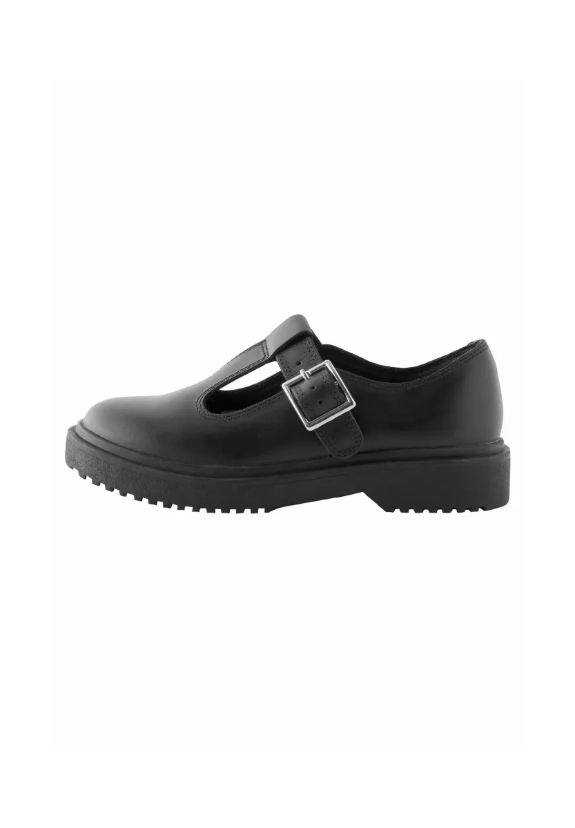 CHUNKY SCHOOL - REGULAR FIT - Riemchenballerina - matt black