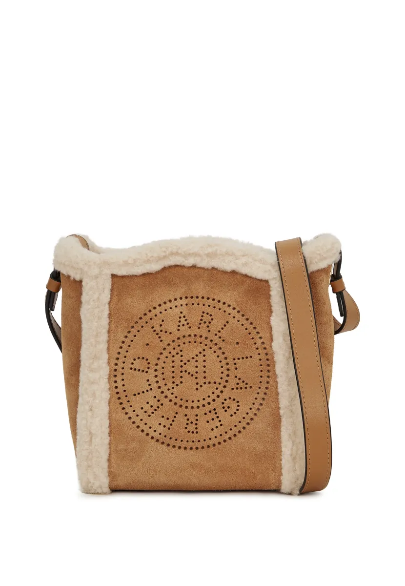 CIRCLE BUCKET SHEARLING - Umhängetasche - caramel