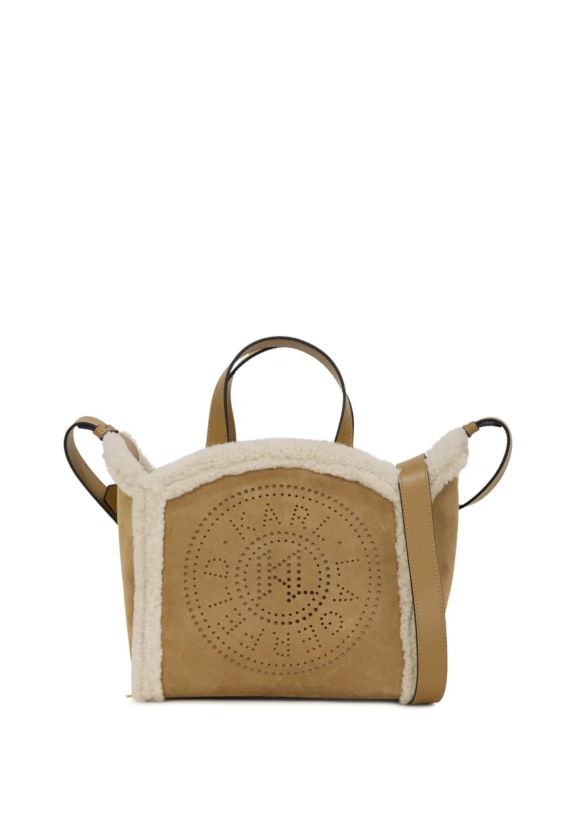 CIRCLE TOTE SHEARLING - Handtasche - caramel