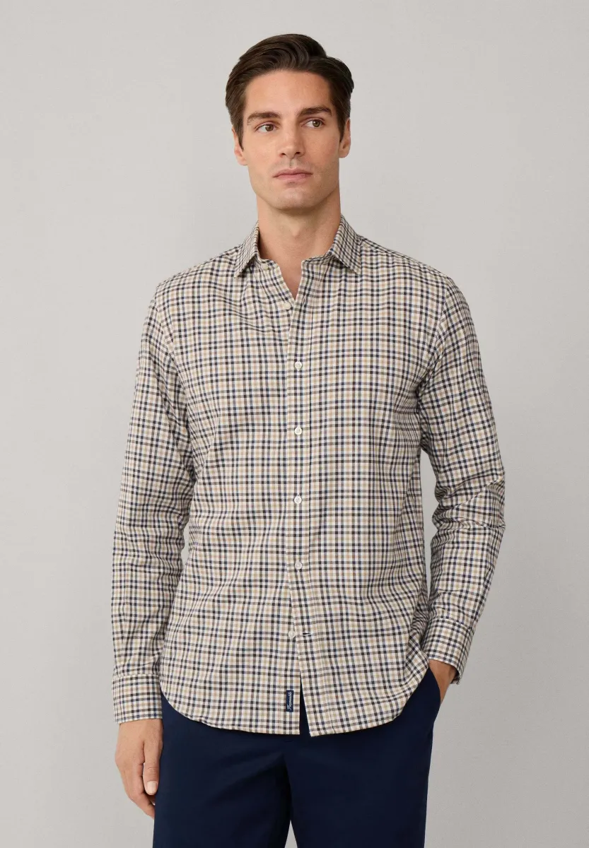 CL BD GING TWIL FLAN - Hemd - dark stone beige