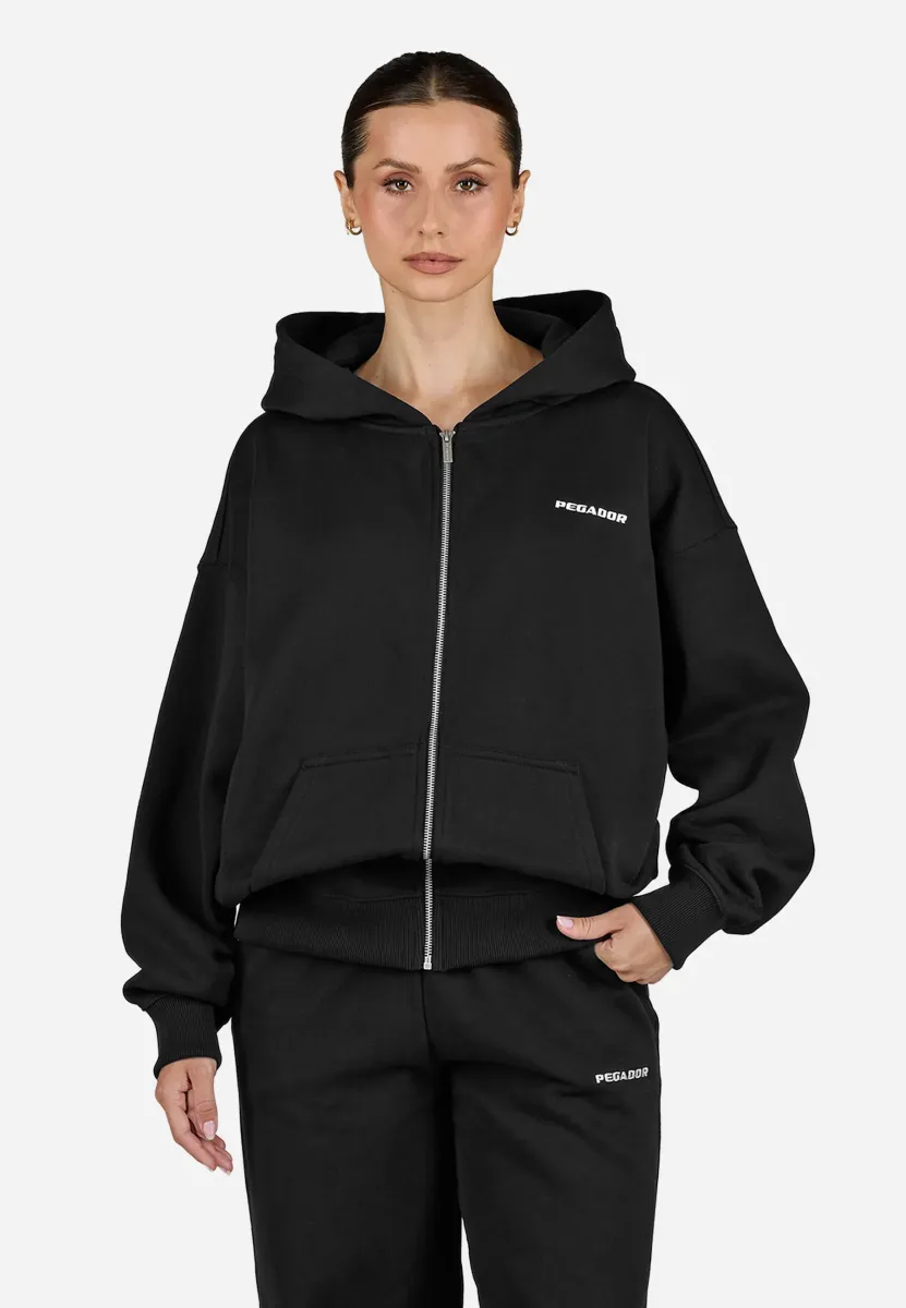 CLARITA OVERSIZED - Sweatjacke - washed black/white