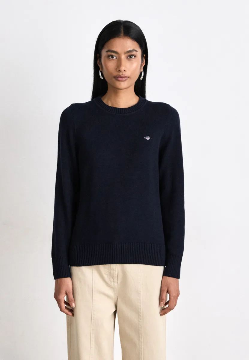 CLASSIC CNECK - Strickpullover - blau/evening blue
