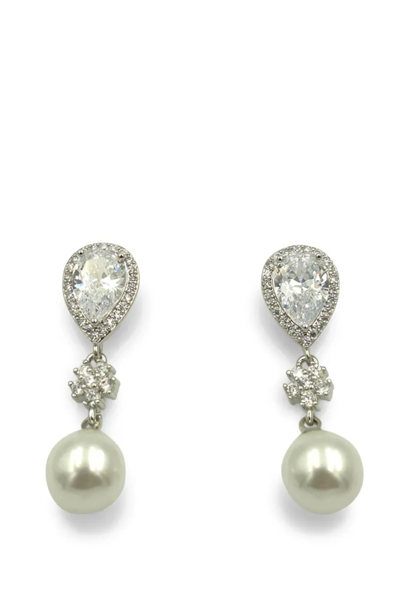 CLASSIC EVENTS - Ohrringe - silber/weiss