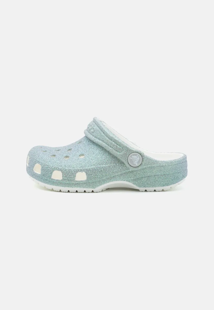 CLASSIC IRIDESCENT GLITTER - Pantolette flach - white
