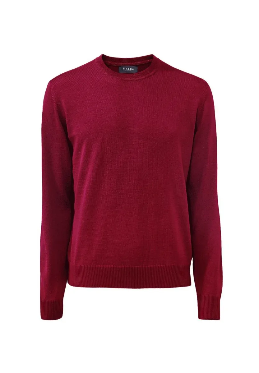 CLASSIC LINE RUNDHALS - Strickpullover - weinrot