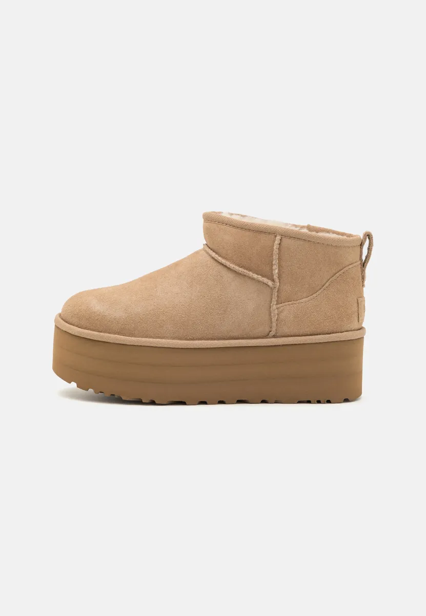 CLASSIC ULTRA MINI PLATFORM - Ankle Boot - sand