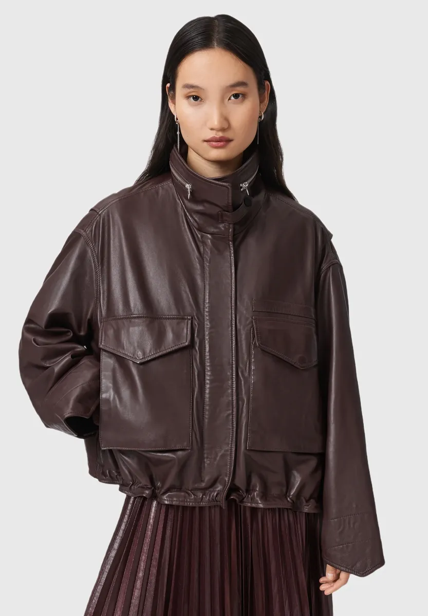 CLAY  - Lederjacke - oxblood red