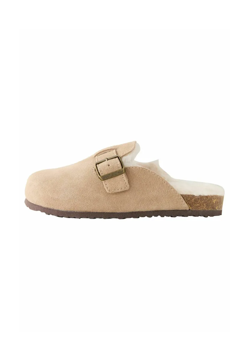 Clogs - brown faux fur lined