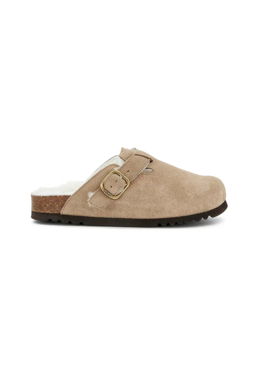 Clogs - dark beige