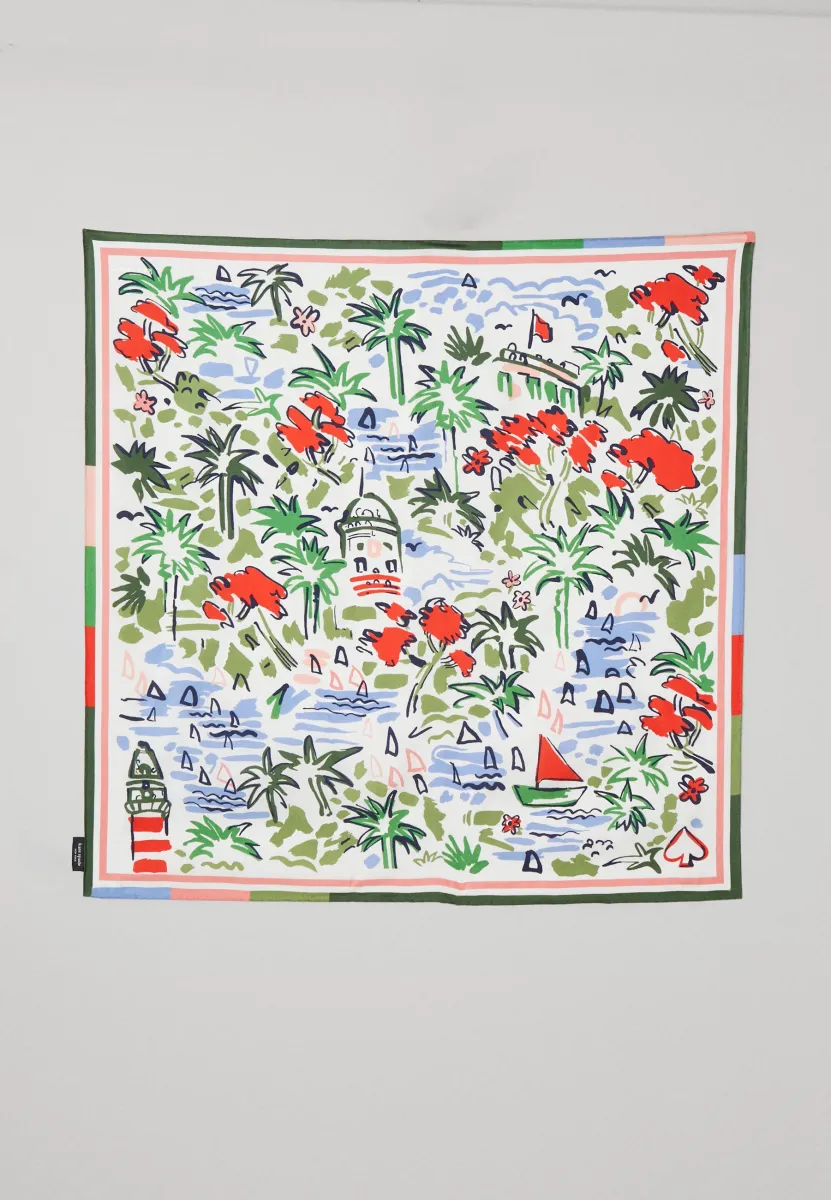 COASTAL SCENE SQUARE - Tuch - cream