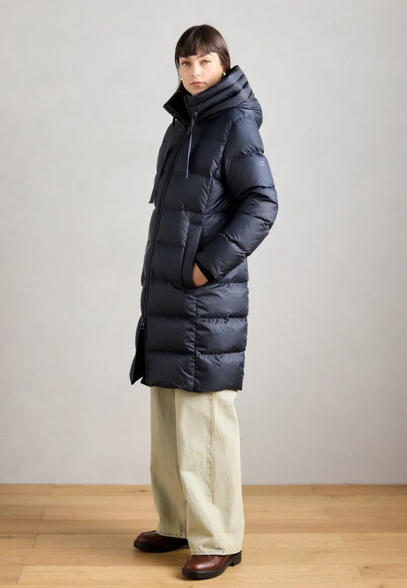 COAT WITH HOOD WELT POCKETS - Daunenmantel - deep blue sea