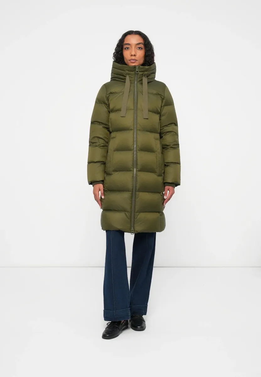 COAT WITH HOOD WELT POCKETS - Daunenmantel - mossy olive