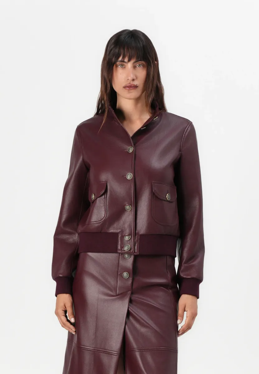 COATED  - Lederjacke - winetasting