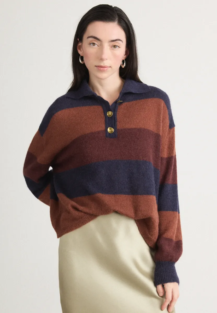 COBBY - Strickpullover - navy/rust