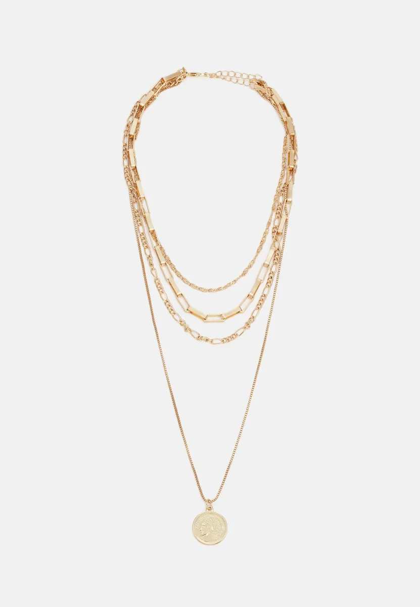 COIN LAYERING NECKLACE UNISEX - Halskette - gold-coloured