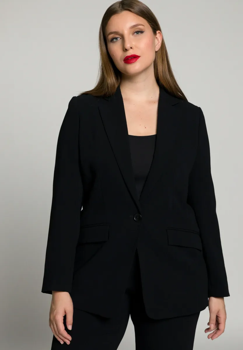 COL À REVERS, POCHES À RABAT, FERMETURE BOUTONNÉE - Blazer - black