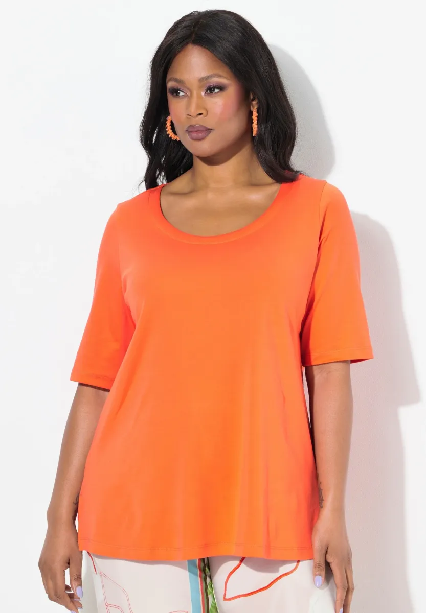 COL ROND - T-Shirt basic - coral pink