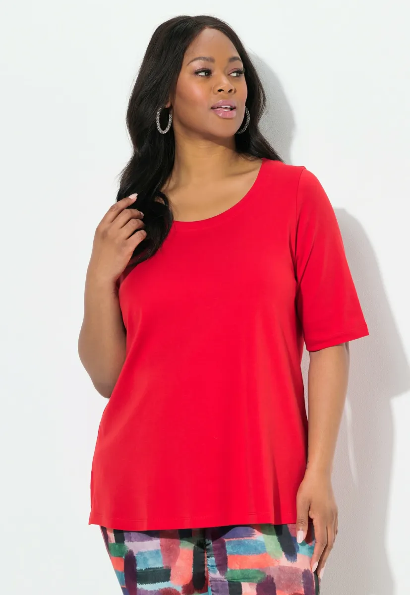 COL ROND - T-Shirt basic - salsa