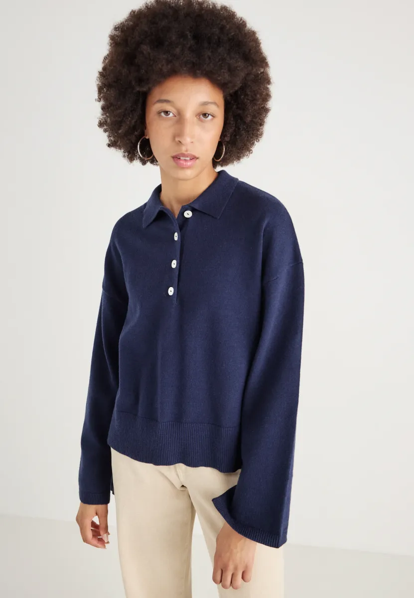 COLLAR SWEATER - Strickpullover - navy