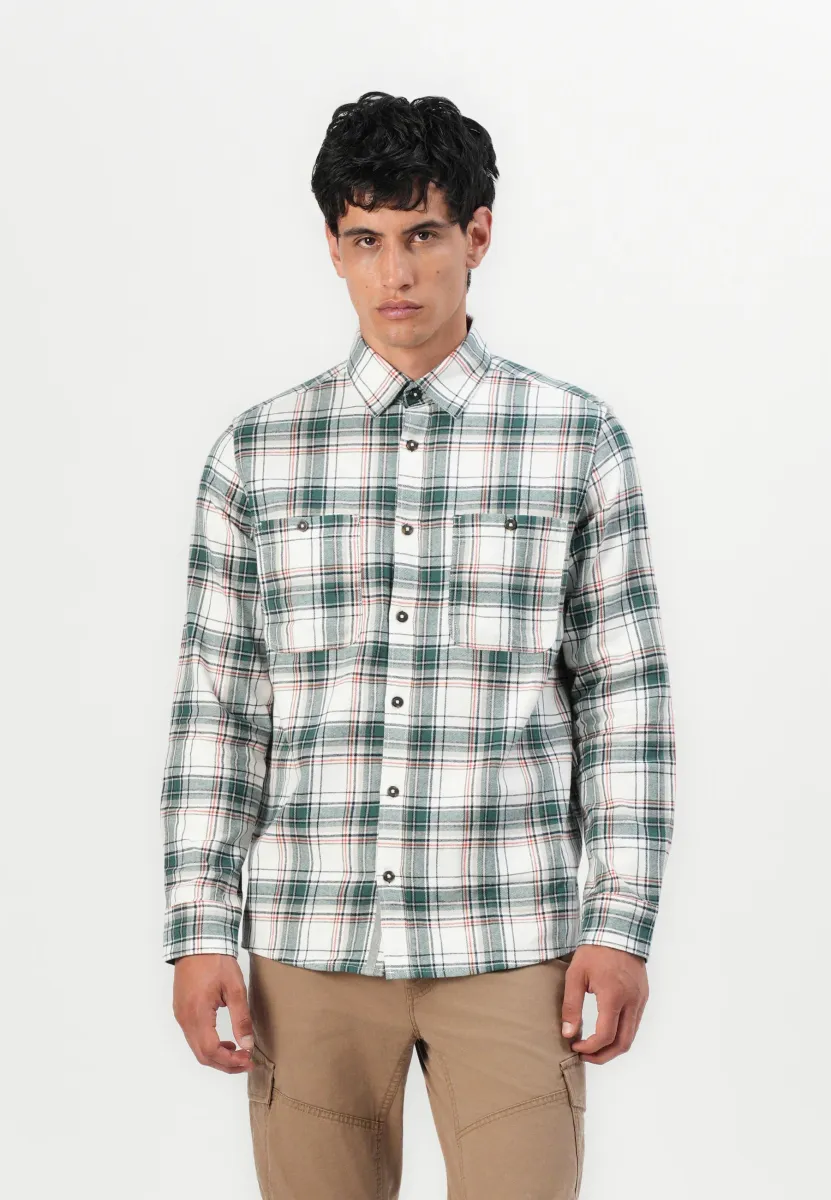 COMFORT CHECKED - Hemd - off white/multicolor