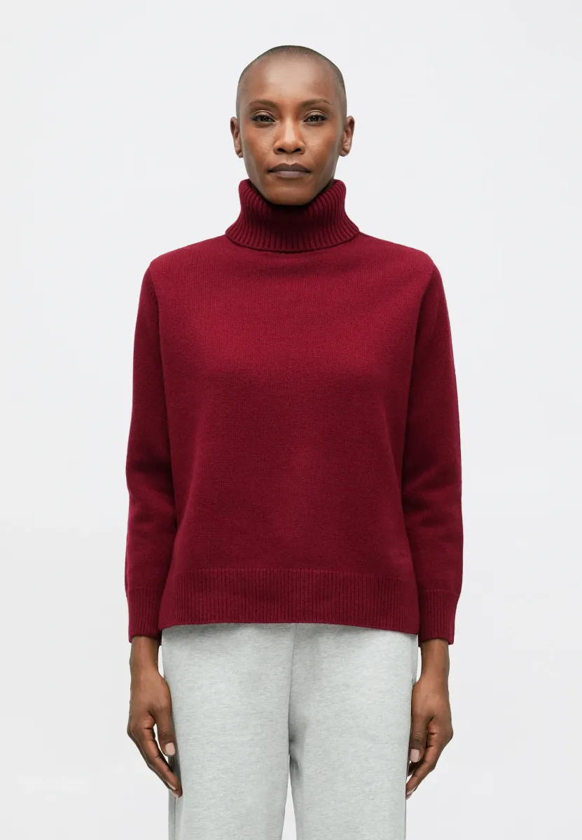 COMFORT TURTLE NECK  - Strickpullover - mahogany red
