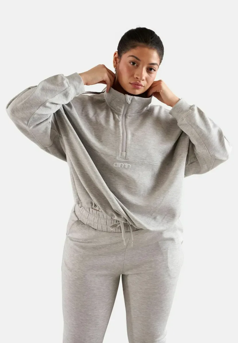 COMFY HALF ZIP - Sweatshirt - light grey melange