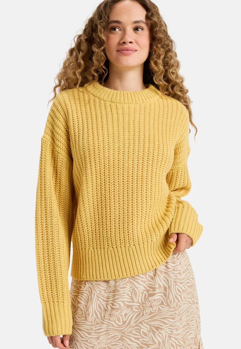 COMING HOME - RUNDHALS - Strickpullover - yellow
