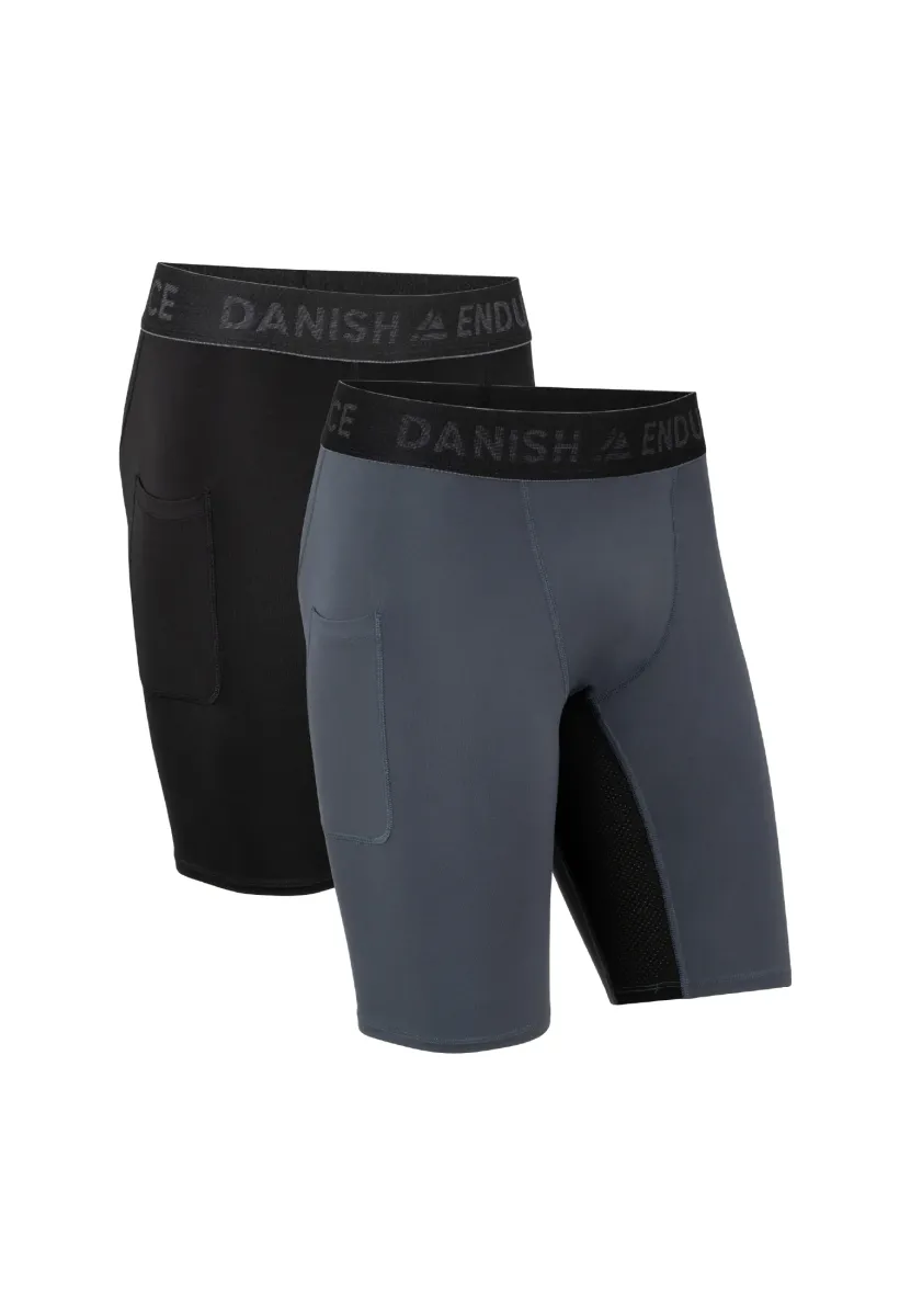 COMPRESSION 2 PACK - Tights - black/grey