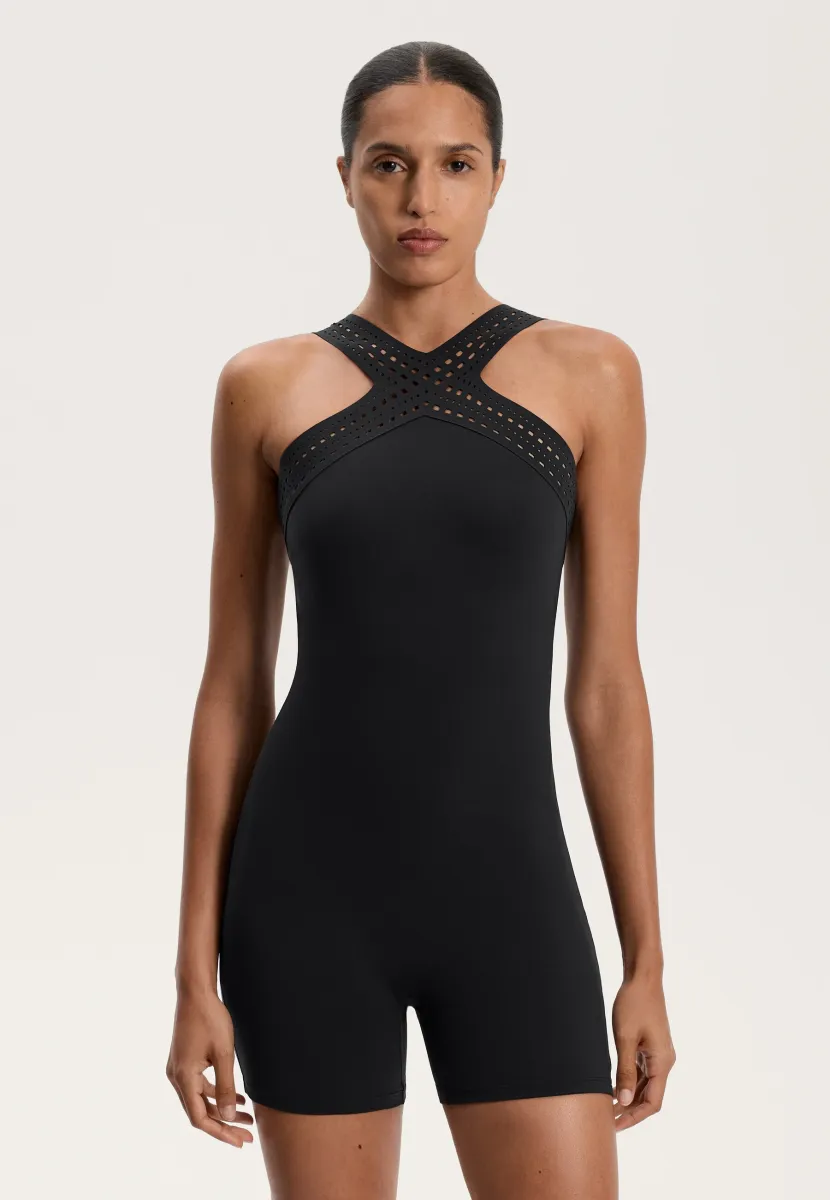 COMPRESSIVE CUTWORK  - Turnanzug - black