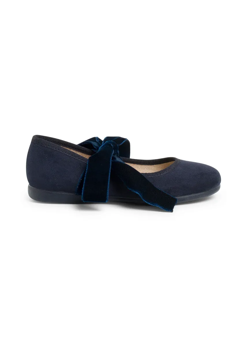 CON LAZO DE TERCIOPELO - Riemchenballerina - azul marino